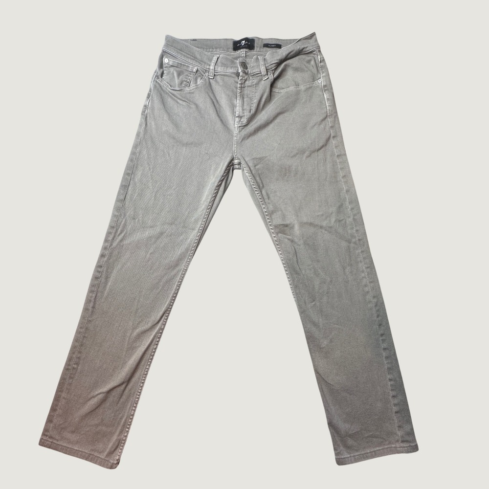 7 For All Mankind Jeans Womens 32 Slimmy Left Hand Dusty Grey Slim Straight
